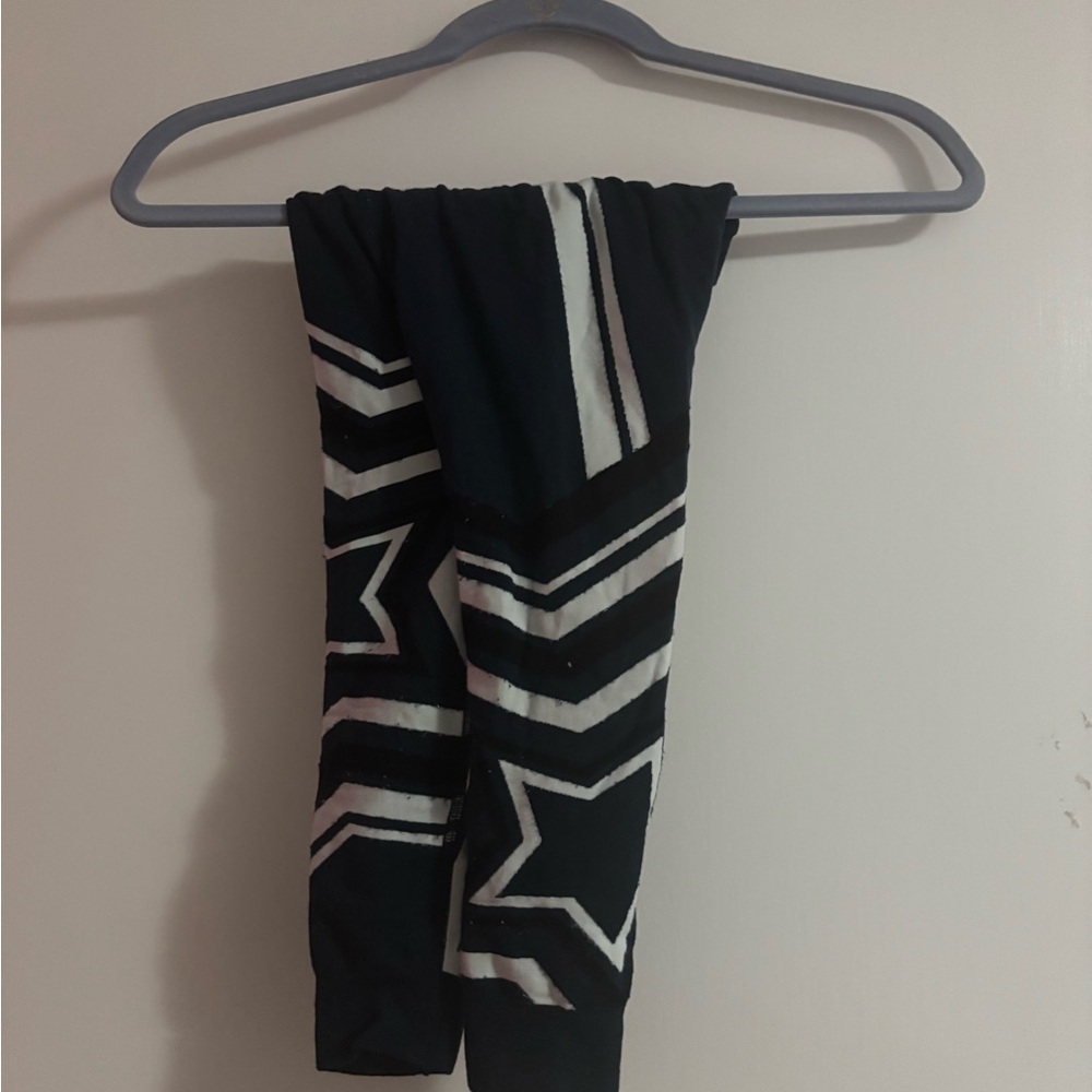 Sweaty Betty Black and White Star Stripe Kids Leggings